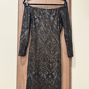 BCBCGMaxAzria | Black Sequin Dress | Size M